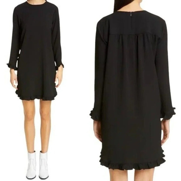 Ganni Dress Clark Mini Black Size XS NWT - Picture 1 of 12